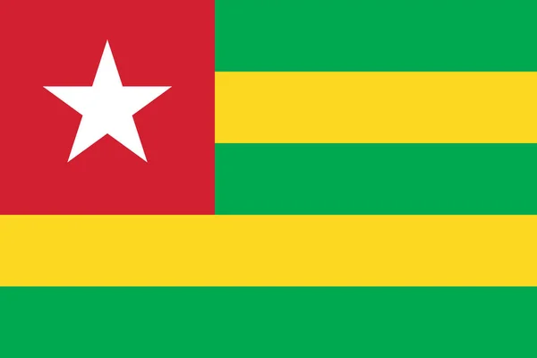 Immagine Vettoriale Della Bandiera Del Togo Sulla Base Delle Dimensioni — Vettoriale Stock