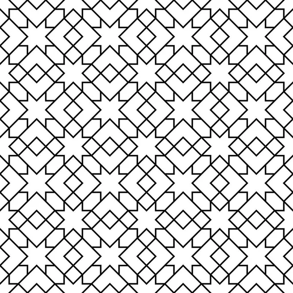 Nahtlose geometrische Muster Schwarz-Weiß-Vektorillustration — Stockvektor