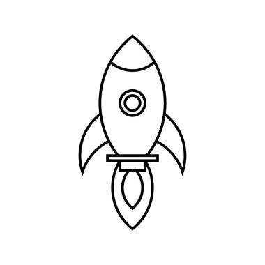 Roket gemisi ateş, başlangıç simge vektör çizim