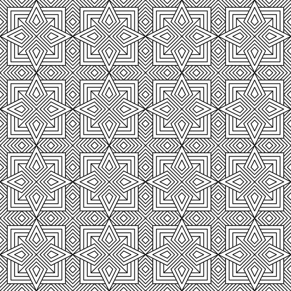 Seamless Geometric Pattern Black and White Vector Illustration, Abstract texture graphic design background
