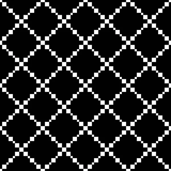 シームレスな黒と白のピクセル モザイク パターン 抽象的な幾何学的なテクスチャーのグラフィック デザインの背景 — ストックベクタ