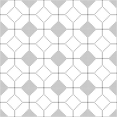 Sorunsuz siyah ve beyaz daire mozaik desen, soyut geometrik nokta Modern arka plan.