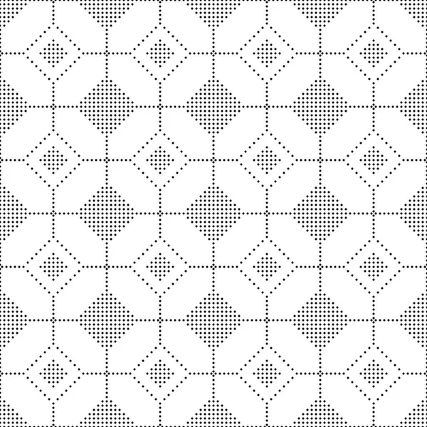 Modèle Mosaïque Sans Couture Cercle Noir Blanc Fond Moderne Abstrait — Image vectorielle