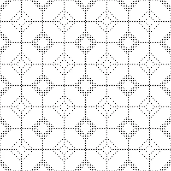黒と白のシームレスなサークル モザイク パターン 抽象的な幾何学的なドット モダンな背景 — ストックベクタ
