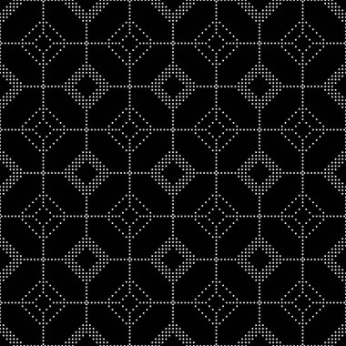 Sorunsuz siyah ve beyaz daire mozaik desen, soyut geometrik nokta Modern arka plan.