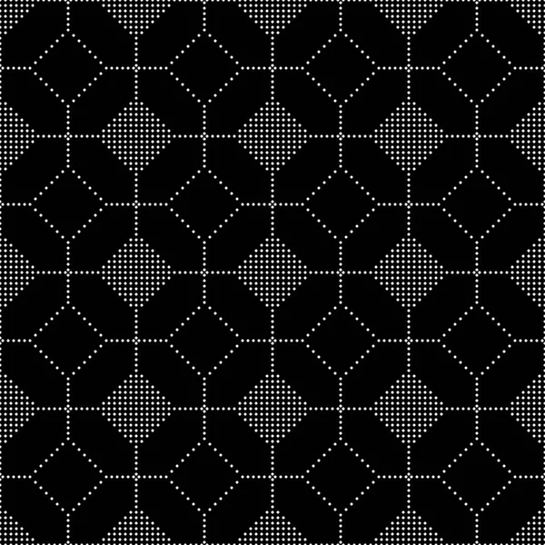 Patrón Mosaico Círculo Blanco Negro Sin Costuras Fondo Geométrico Abstracto — Vector de stock