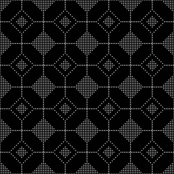 Nahtlose Schwarz Weiße Kreis Mosaik Muster Abstrakte Geometrische Punkte Modernen — Stockvektor