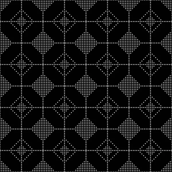 Patrón Mosaico Círculo Blanco Negro Sin Costuras Fondo Geométrico Abstracto — Vector de stock