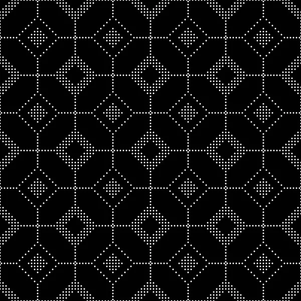 Patrón Mosaico Círculo Blanco Negro Sin Costuras Fondo Geométrico Abstracto — Vector de stock