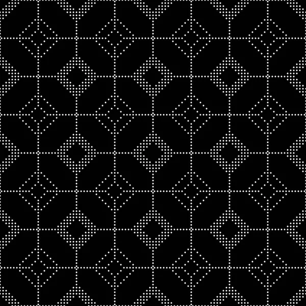 Padrão Mosaico Círculo Preto Branco Sem Costura Abstract Geometric Dots — Vetor de Stock