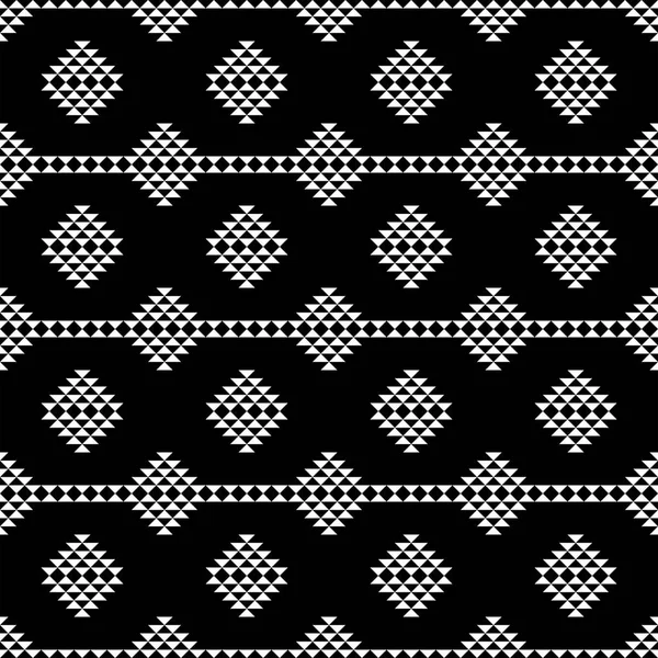 シームレスな黒と白の三角形モザイク パターン 抽象的な幾何学的な三角形の背景 — ストックベクタ