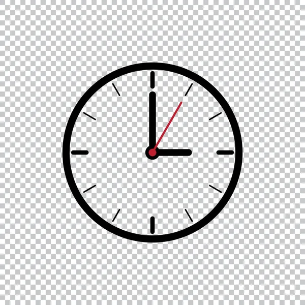 三个时钟平面图标设计模板在透明背景上隔离插图 白色和红色时钟图标矢量插图 — 图库矢量图片