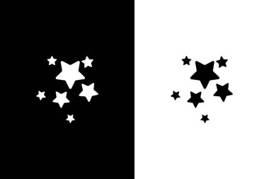 Yıldız minimalist simge logo şablonu, zarif yıldız amblemi vektör illüstrasyon tasarımı