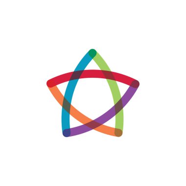 Yıldız minimalist simge logo şablonu, zarif yıldız amblemi vektör illüstrasyon tasarımı