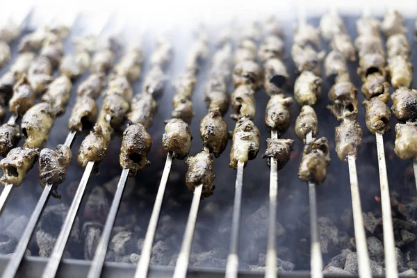 Shish Kebab Delicious Grilled Lamb Meat Skewers — Stock Photo, Image