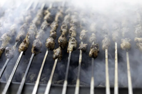 Shish Kebab Grill Pyszne Grillowane Mięso Jagnięce — Zdjęcie stockowe