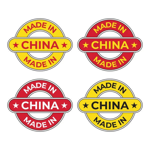Feito China Ícone Símbolo Design Vetor Ilustração Com Base Cor —  Vetores de Stock