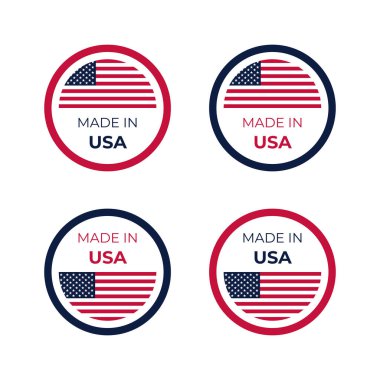 ABD amblem rozet tasarımı ABD ulusal bayrak tarzı unsur, iş ürünü etiketi ve pul arka planı için ideal