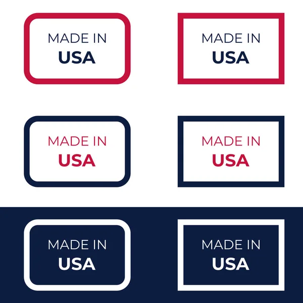 Made Usa Design Ilustração Vetorial Rótulo Sinal Com Elemento Impressão —  Vetores de Stock