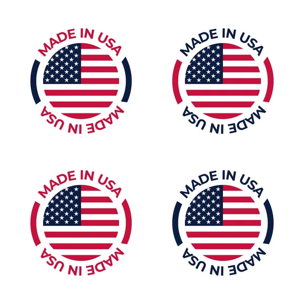 Made Usa Ícone Design Vetor Ilustração Baseada Bandeira Nacional Americana —  Vetores de Stock