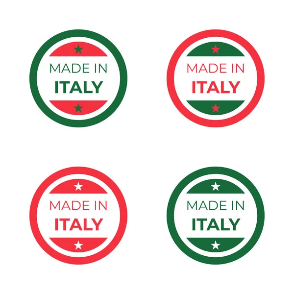 이탈리아에서 만들어 레이블 디자인 제품의 태그와 문양은 이탈리아 녹색에서 영감을 — 스톡 벡터