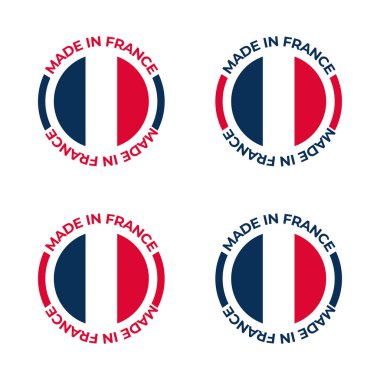 Fransız iş ve ürün kalitesinin etiketi ve rozeti için Fransa vektör grafik tasarımı 