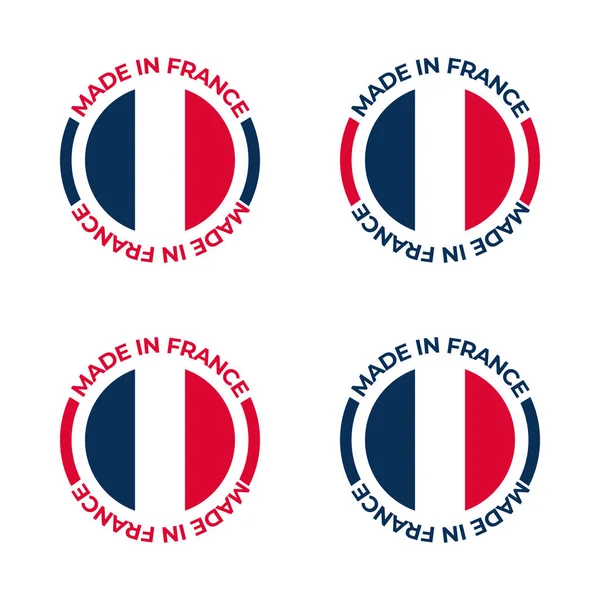 Fabricado Francia Diseño Gráfico Vectorial Símbolo Etiqueta Placa Calidad Francés — Vector de stock
