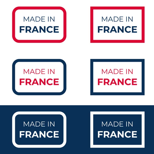 Made France Vector Design Label Σήμα Και Έμβλημα Που Αντανακλά — Διανυσματικό Αρχείο