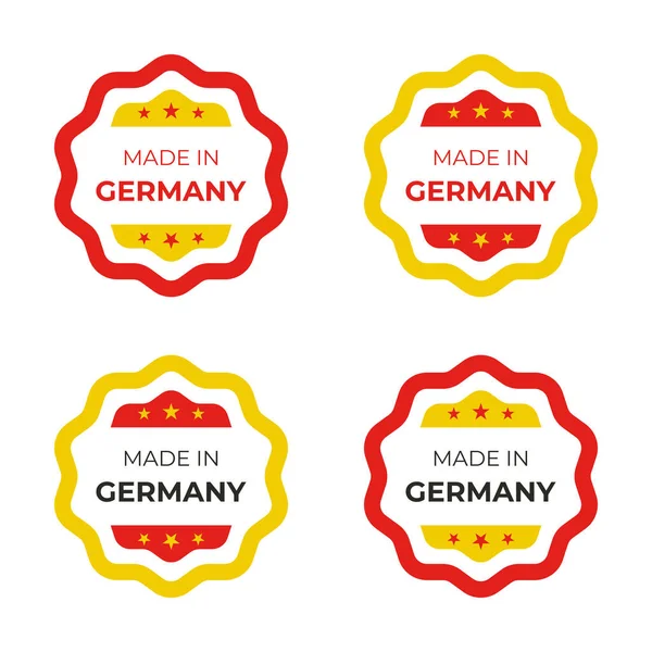 Сделано Германии Векторный Дизайн Иллюстрации Бизнеса Символ Продукта Красном Желтом — стоковый вектор