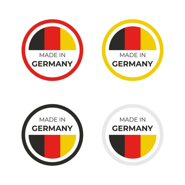 독일에서 만들어 상표의 삽화와 국기를 기반으로 엠블렘 디자인 — 스톡 벡터