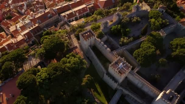 Letecký Pohled Saint Georges Castle Lisabon Portugalsko — Stock video