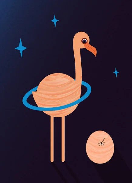 Flamingo planet — Stock Photo, Image