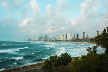 Tel Aviv fırtına Deniz Manzaralı