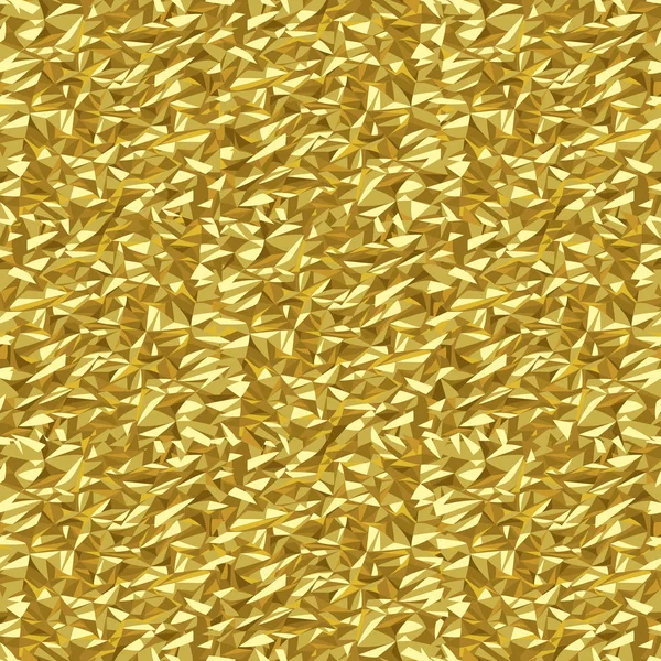ゴールドのしわくちゃ箔テクスチャ抽象的なシームレス パターン背景 ベクトル図 — ストックベクタ