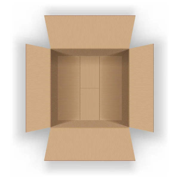 Caja vacía de cartón abierto — Vector de stock