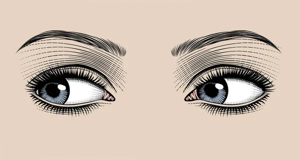 Kvinnliga ögon tittar bort — Stock vektor