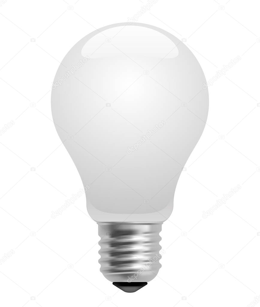 Energy saving matt glass light bulb isolated on white