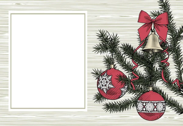 ビンテージ クリスマス カード. — ストックベクタ