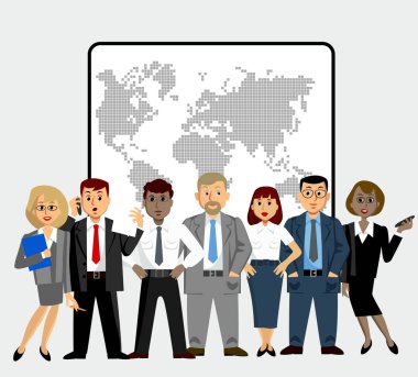 Farklı milletlerden ofis çalışanları.