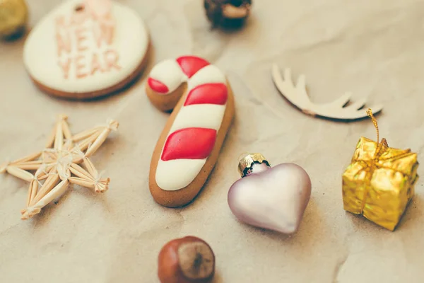 Christmas Pepparkakor Bakgrund Närbild — Stockfoto