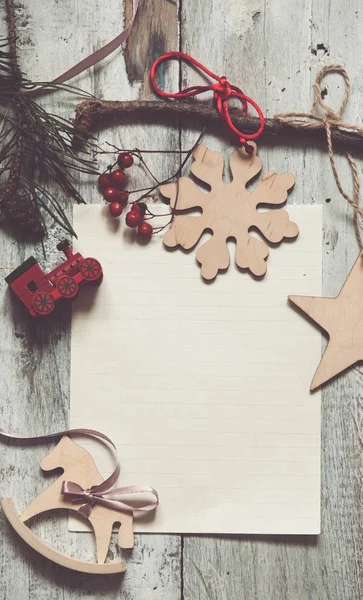 Fond Noël Avec Branche Sapin Jouets — Photo