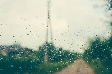 Pano pencere araba yağmur