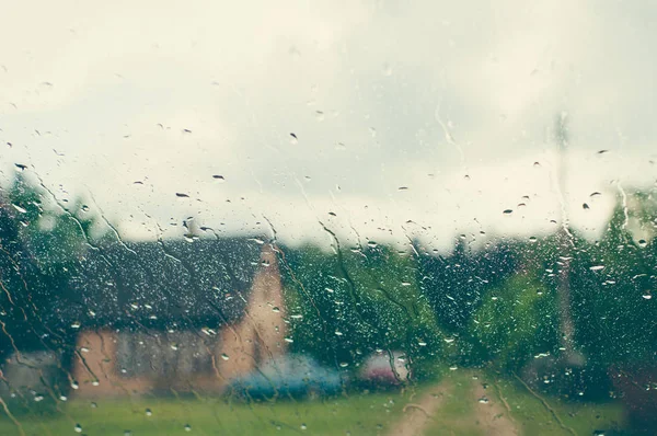 Pioggia Sul Cruscotto Auto Finestra — Foto Stock