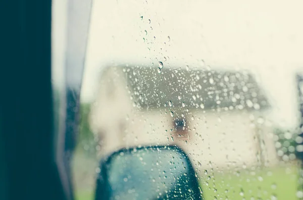 Rain on dashboard window car