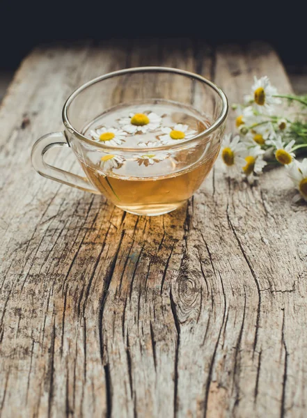 Tasse Thé Avec Des Fleurs Camomille — Photo