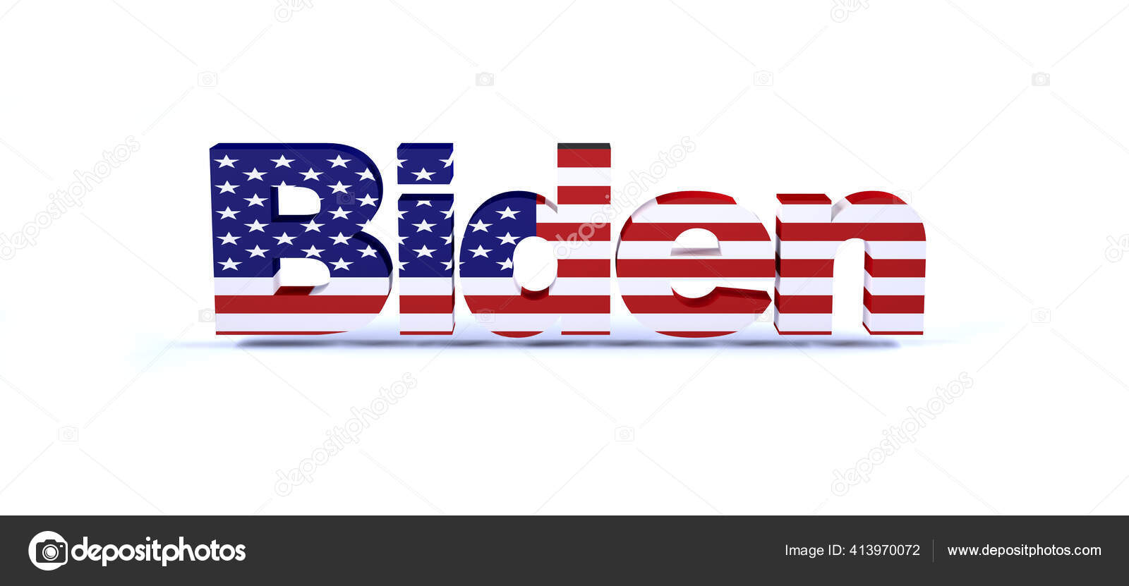 白い3dイラストにアメリカ国旗を孤立させたバイデンサイン ストック写真 C Fabioberti It
