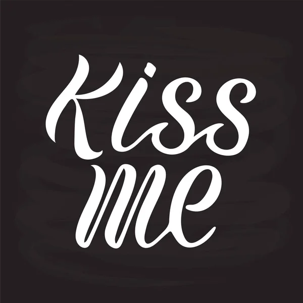 Векторная Иллюстрация Поцелуя Меня Логотипа Флаера Баннера Приглашения Поздравительной Открытки — стоковый вектор
