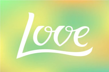 Aşk için logo, el ilanı, afiş, davet veya tebrik kartı, kartpostal, rozet vektör Illustration. Aşk tipografi poster. El ile yazılmış modern yazı. Sevgi tırnak dokulu arka plan üzerinde.