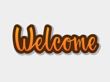 Vektör çizim tipografi poster, logo, afiş, banner, tebrik kartı veya kartpostal için hoş geldiniz metni.
