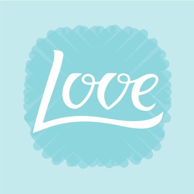 Aşk için logo, el ilanı, afiş, davetiye veya tebrik kartı, kartpostal, rozet vektör Illustration. Aşk tipografi poster. El ile yazılmış modern yazı. Dokulu arka plan üzerinde ilham alıntı.